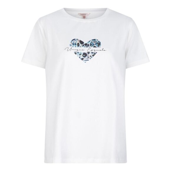 ESQUALO Teal & Khaki Leopard Heart Graphic Tee - Picture 6 of 7